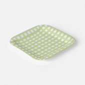 Pastel Green Gingham Check Patroon Papier Bord (Gebogen)