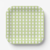 Pastel Green Gingham Check Patroon Papier Bord (Voorkant)