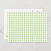 Pastel Green Gingham patroon Briefkaart (Voorkant / Achterkant)