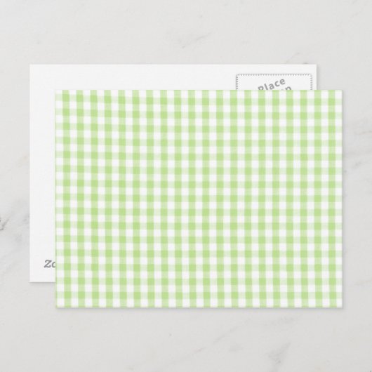 Pastel Green Gingham patroon Briefkaart (Voorkant / Achterkant)