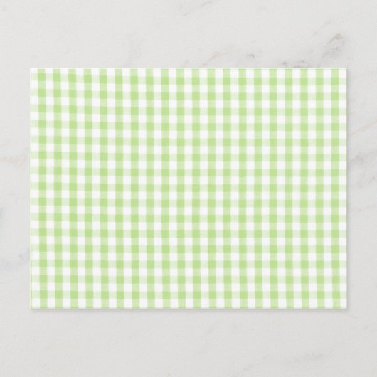 Pastel Green Gingham patroon Briefkaart (Voorkant)