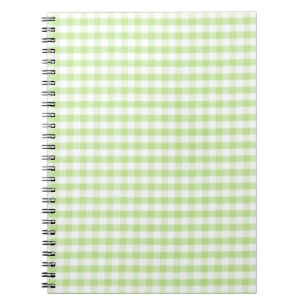 Pastel Green Gingham patroon Notitieboek