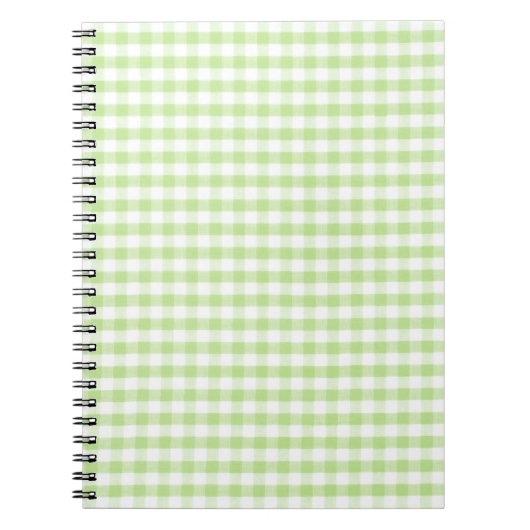 Pastel Green Gingham patroon Notitieboek (Voorkant)