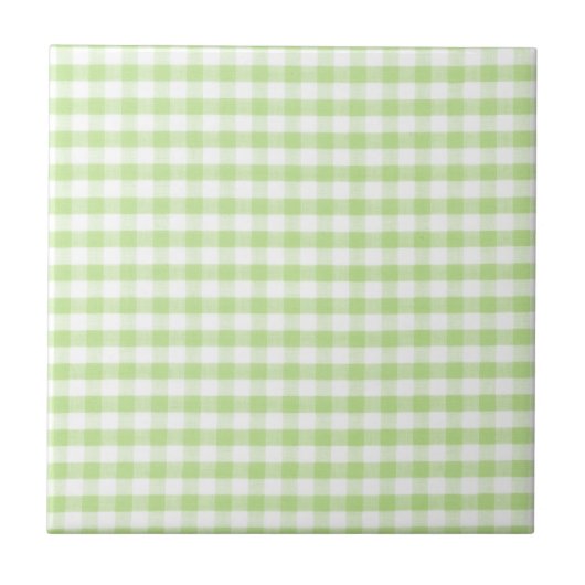 Pastel Green Gingham patroon Tegeltje (Voorkant)