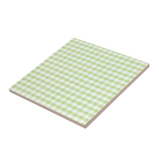 Pastel Green Gingham patroon Tegeltje (Zijkant)