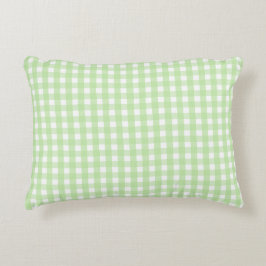Pastel Green Gingham Pattern Accent Kussen