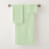 Pastel Green Gingham Pattern Bad Handdoek (Insitu)