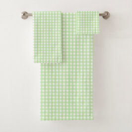 Pastel Green Gingham Pattern Bad Handdoek