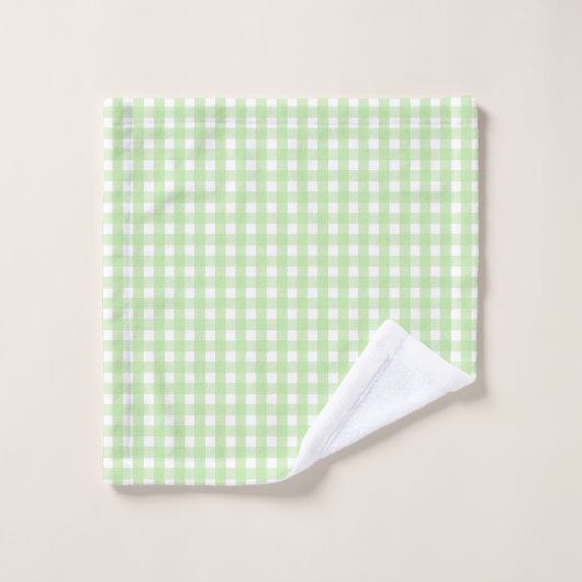Pastel Green Gingham Pattern Bad Handdoek (Wasdoekje)