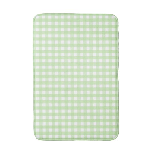 Pastel Green Gingham Pattern Badmat (Voorkant Verticaal)
