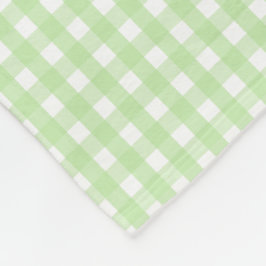 Pastel Green Gingham Pattern Fleece Deken