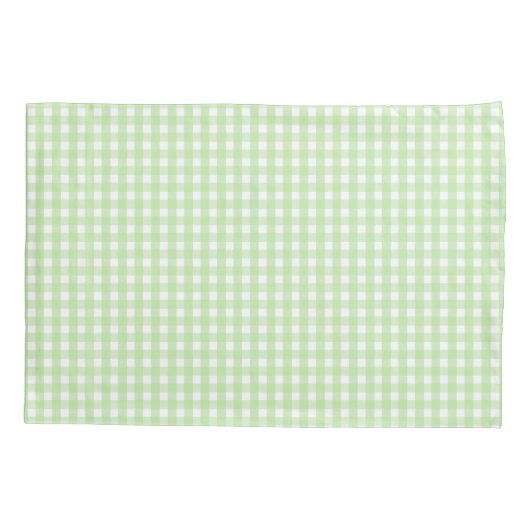 Pastel Green Gingham Pattern Kussensloop (Achterkant)