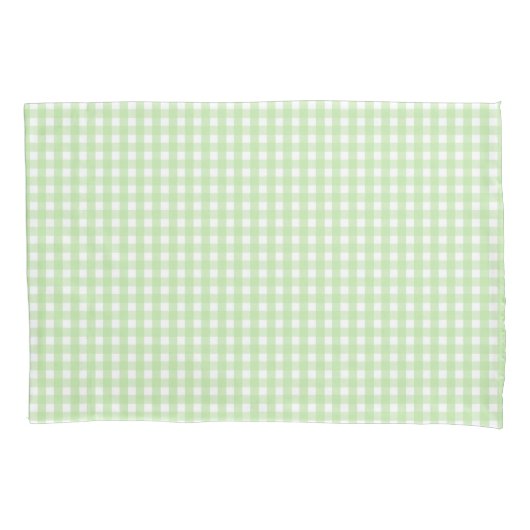 Pastel Green Gingham Pattern Kussensloop (Voorkant)
