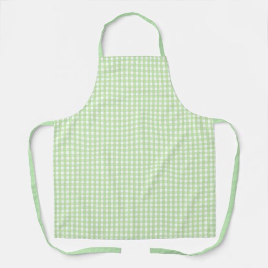 Pastel Green Gingham Pattern Schort (Voorkant)