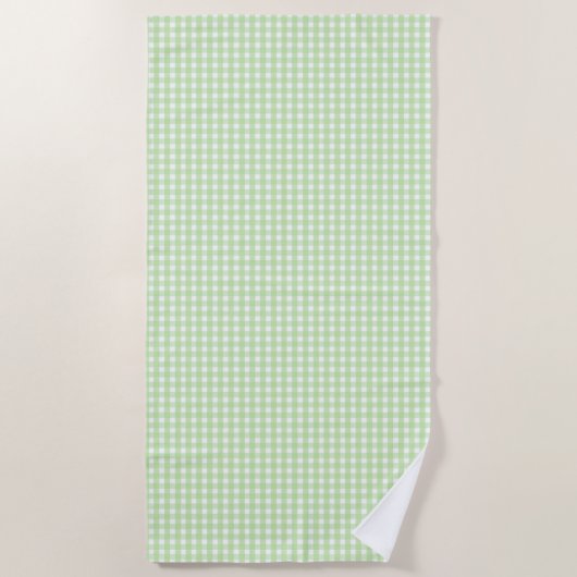 Pastel Green Gingham Pattern Strandlaken (Voorkant)