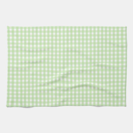 Pastel Green Gingham Pattern Towel Theedoek (Horizontaal)