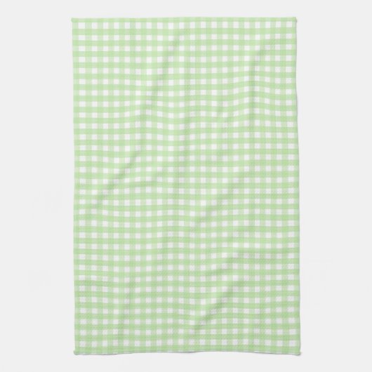 Pastel Green Gingham Pattern Towel Theedoek (Verticaal)