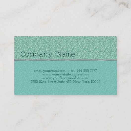 Pastel Green Glitter Pattern Visitekaartje (Achterkant)