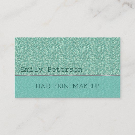 Pastel Green Glitter Pattern Visitekaartje (Voorkant)