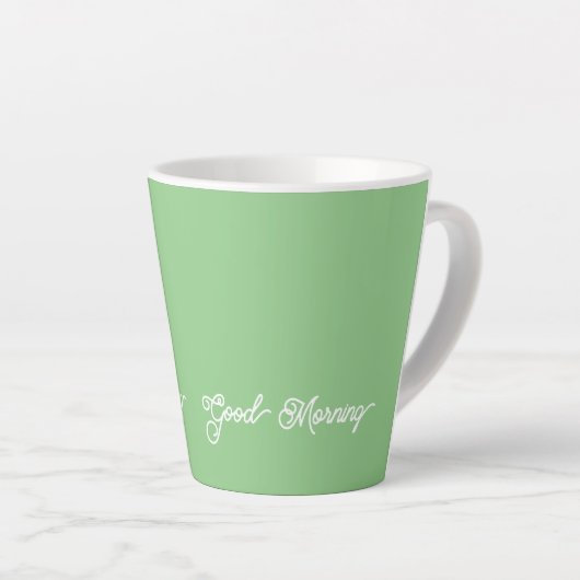 Pastel Green Goedemorgen Latte Mok (Rechterhoek)
