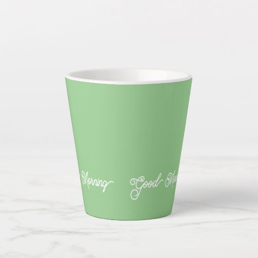 Pastel Green Goedemorgen Latte Mok (Voorkant)