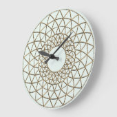 Pastel Green Gold Metallic Cirkel Patroon Grote Klok (Hoek)