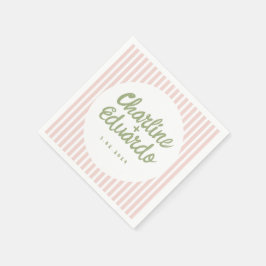 Pastel Green Handwriting Retro Wedding Napkins Servet