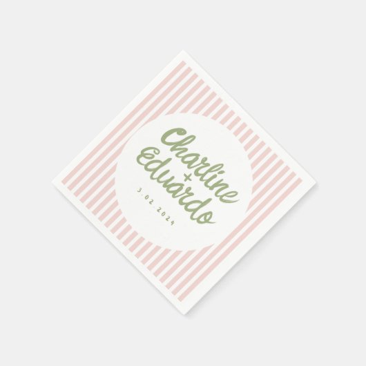 Pastel Green Handwriting Retro Wedding Napkins Servet (Hoek)