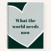 Pastel Green Heart Motivatie Quote Emerald Notitieboek (Voorkant)