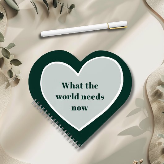 Pastel Green Heart Motivatie Quote Emerald Notitieboek