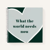 Pastel Green Heart Motivatie Quote Emerald Notitieboek (Voorkant)