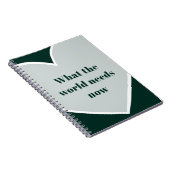 Pastel Green Heart Motivatie Quote Emerald Notitieboek (Rechterzijde)