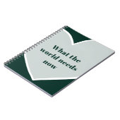 Pastel Green Heart Motivatie Quote Emerald Notitieboek (Linkerzijde)