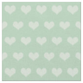 Pastel Green Hearts Pattern Stof (Close Up)