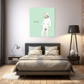 Pastel Green JKのアートパネル｜寿司娘 GenerativeAI Canvas Afdruk