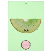 Pastel Green Kawaii Kiwi Klembord (Achterkant)