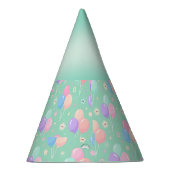 Pastel Green Kids Birthday Party Hats with Balloon Feesthoedjes (Rechts)