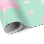 Pastel Green Kids Birthday Wrapping Paper Cadeaupapier (Rol Hoek)