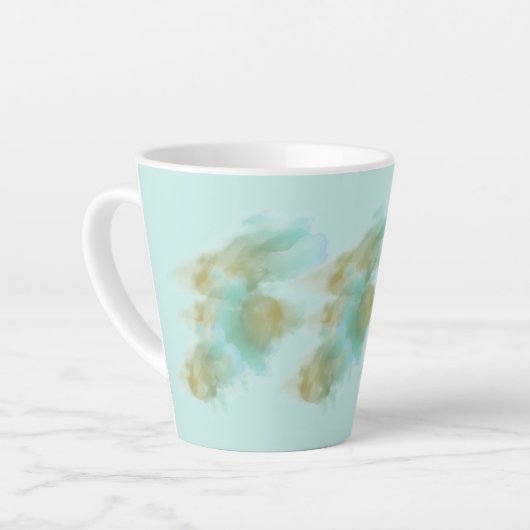 "Pastel Green Latte Mok – Elegant minimalistisch d (Linkerhoek)