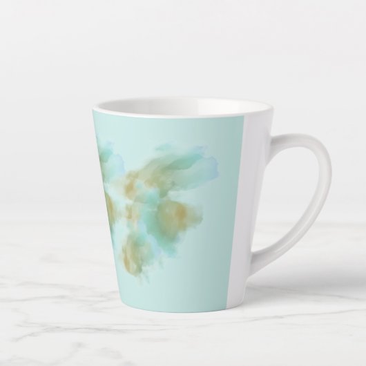 "Pastel Green Latte Mok – Elegant minimalistisch d (Rechts)