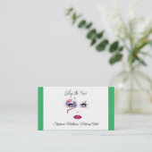 Pastel Green Makeup Artist Visitekaartje (Staand voorkant)