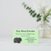 Pastel Green Mini Lop Bunny Rabbit Breeder Visitekaartje (Staand voorkant)