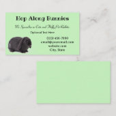 Pastel Green Mini Lop Bunny Rabbit Breeder Visitekaartje (Voorkant / Achterkant)