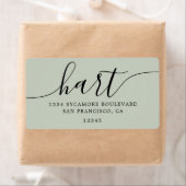 Pastel Green Modern Script Retouradres Etiket (Insitu)