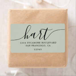 Pastel Green Modern Script Retouradres Etiket