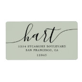 Pastel Green Modern Script Retouradres Etiket (Voorkant)