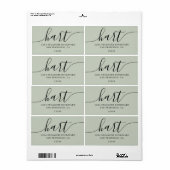 Pastel Green Modern Script Retouradres Etiket (Full Sheet)