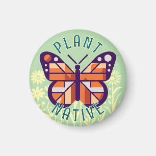 Pastel Green Monarch Butterfly Plant Native kubist Magneet