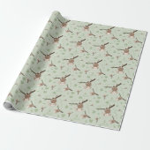Pastel Green Monkey Valentine Wrapping Paper Cadeaupapier (Uitgerold)