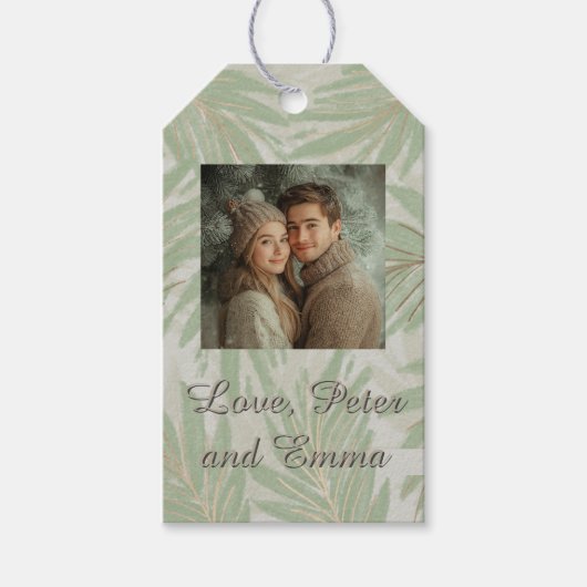 Pastel Green Palm Tree Holiday Cadeaulabel (Voorkant)